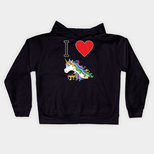 I love cute colourful sweet unicorn Kids Hoodie by FancyTeeDesigns